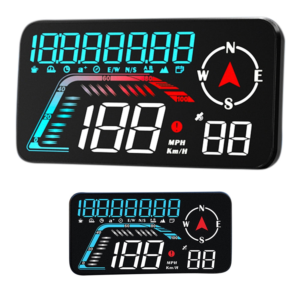 G12 Car Digital Head-Up Display 5.5-Inch GPS Over-Speed Alarm Speedometer Blue and White - Premium Other Car Electronics from Rapidvehicles - Just $46.89! Shop now at Rapidvehicles