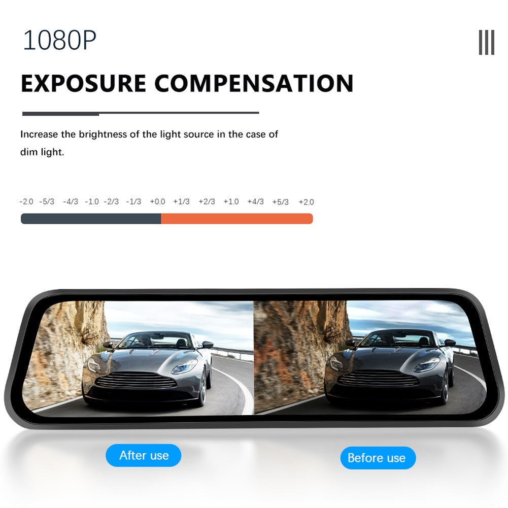 9.66 Inch Mirror Dash Cam Front Rear 1080P Camera IPS Touch Screen 150 Wide View Split Screen Driving Recorder Black - Premium Car DVR from Rapidvehicles - Just $88.50! Shop now at Rapidvehicles