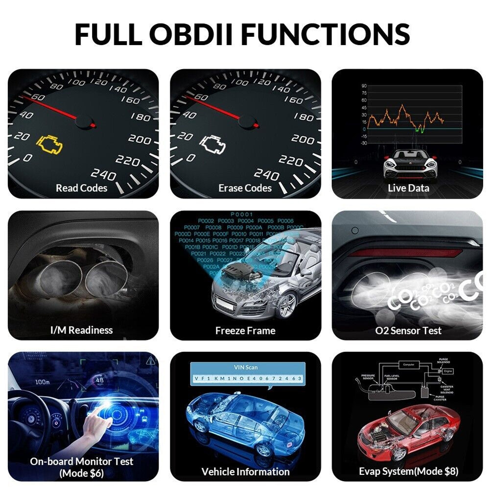 CR3008 PLUS Car Diagnostic Tool OBD 2 Multi Code Scanner LED Screen MIL Tester Compatible for Windows Black - Premium OBD & Diagnostic Tools from Rapidvehicles - Just $89.99! Shop now at Rapidvehicles