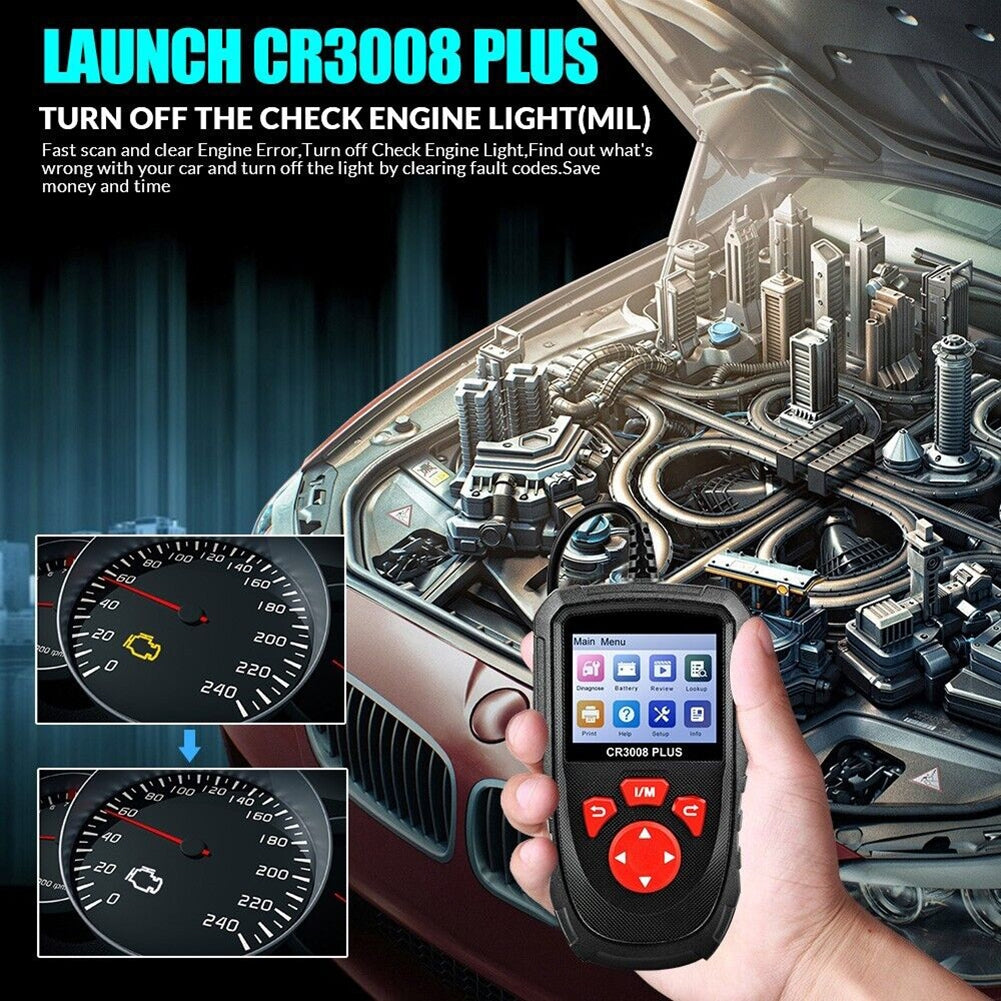 CR3008 PLUS Car Diagnostic Tool OBD 2 Multi Code Scanner LED Screen MIL Tester Compatible for Windows Black - Premium OBD & Diagnostic Tools from Rapidvehicles - Just $89.99! Shop now at Rapidvehicles