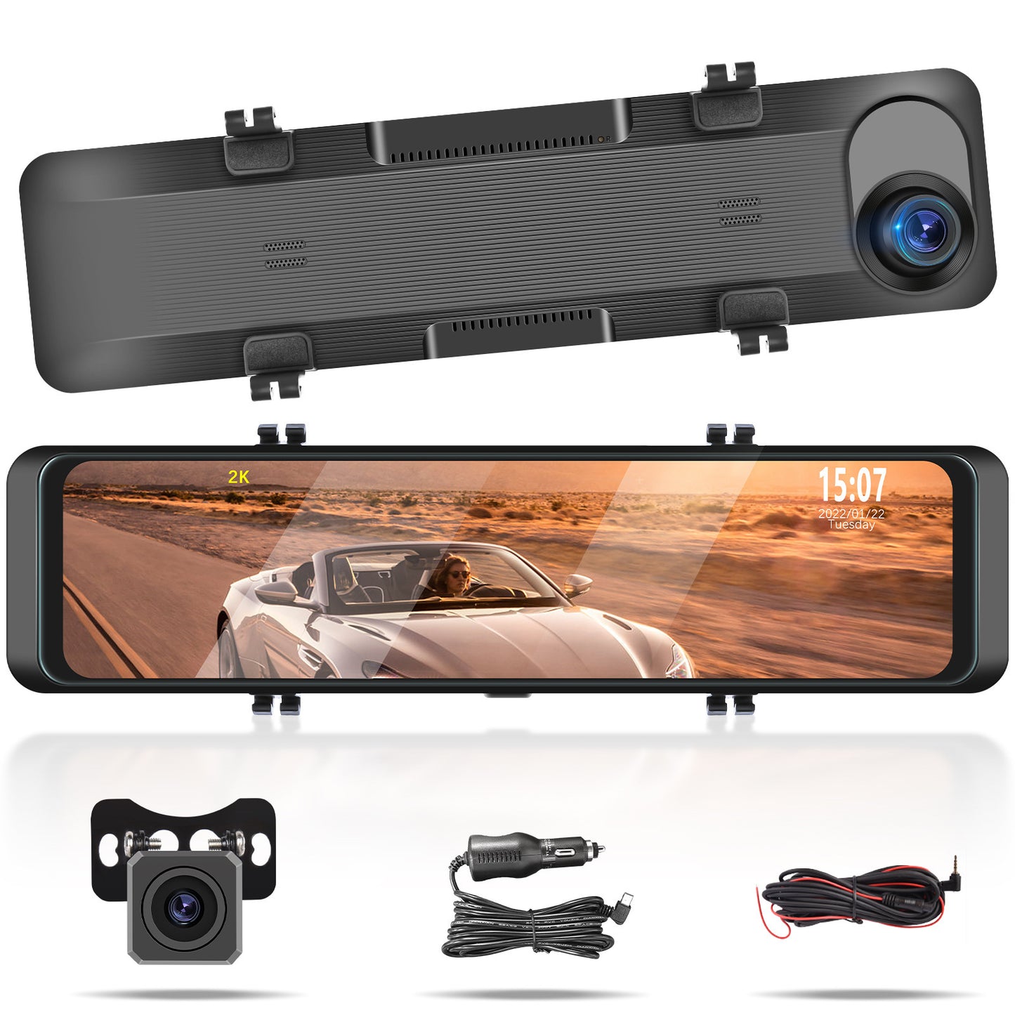 10.88 Inch 2k Mirror Dash Cam Backup Camera Front Rear Dual - Premium Car DVR from Rapidvehicles - Just $136.99! Shop now at Rapidvehicles