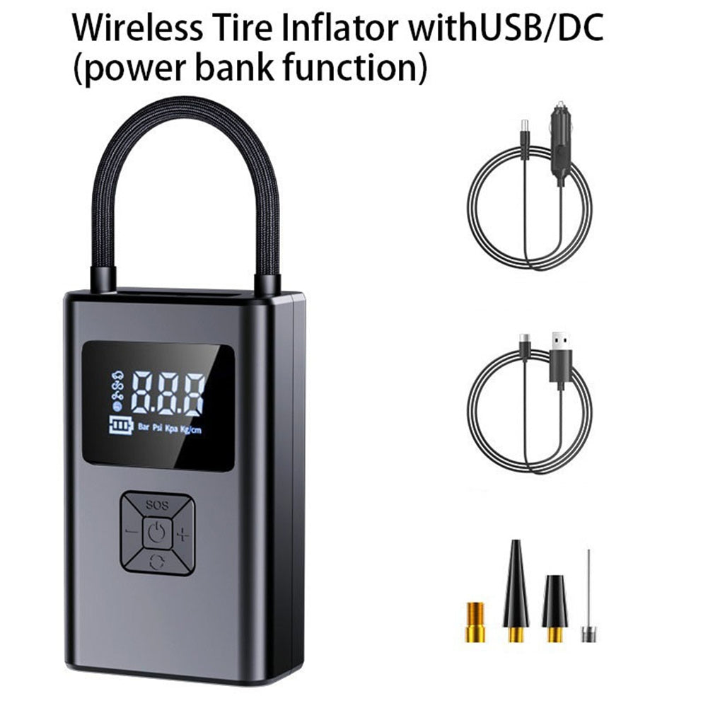 Tire Inflator Portable Air Compressor Type-C Charging 150PSI Digital Tire Pressure Gauge Air Pump Wireless+USB+DC - Premium Other Car Tools from Rapidvehicles - Just $39.90! Shop now at Rapidvehicles