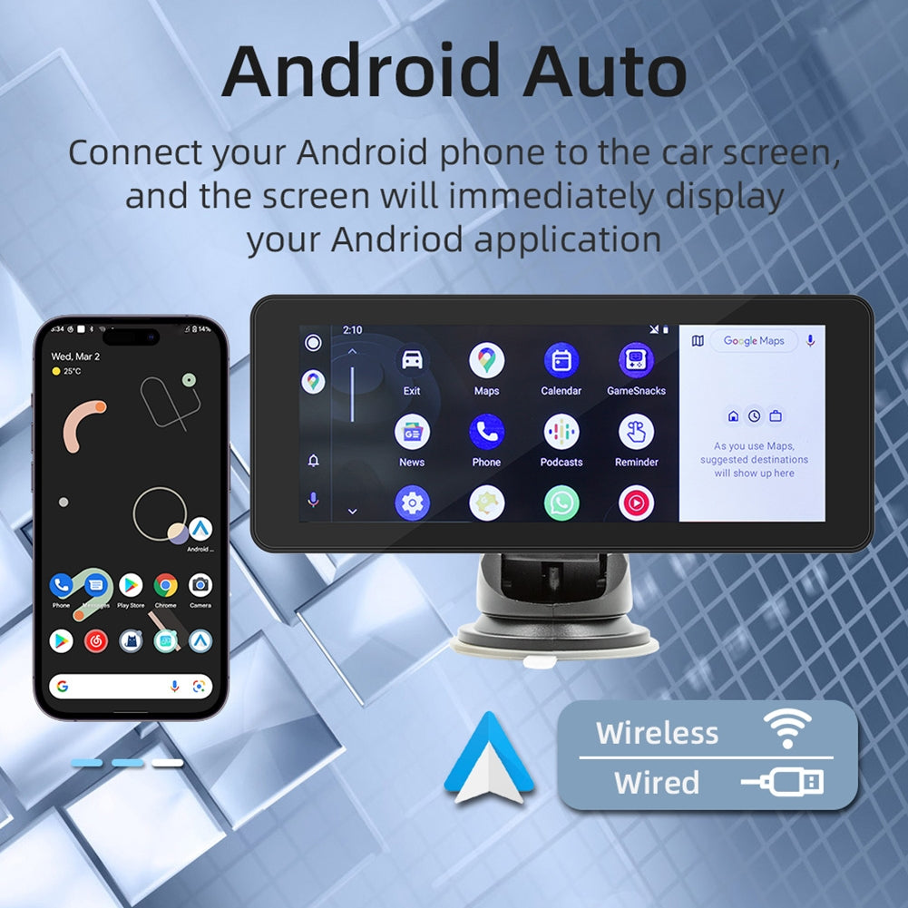 Portable Car Stereo Wireless Compatible for Carplay Android Auto - Premium Other Car Electronics from Rapidvehicles - Just $85.99! Shop now at Rapidvehicles