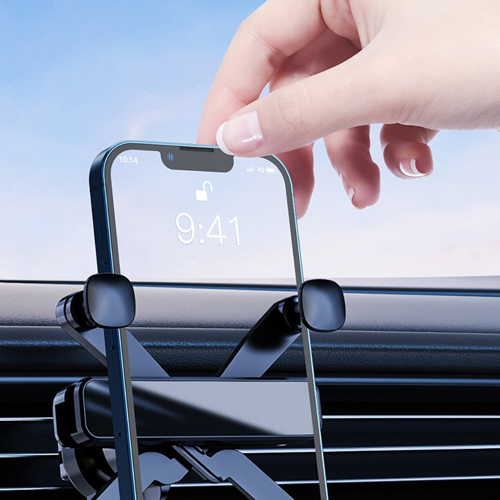 Phone Mount For Car Vent Cell Phone Holder Hands Free Cradle Universal For 4.7-6.8 Inch Smartphone Gravity Automatic Locking Automobile Cradles Compatible For IOS / Android Systems black - Premium Car Mounts & Holders from Rapidvehicles - Just $15.99! Shop now at Rapidvehicles