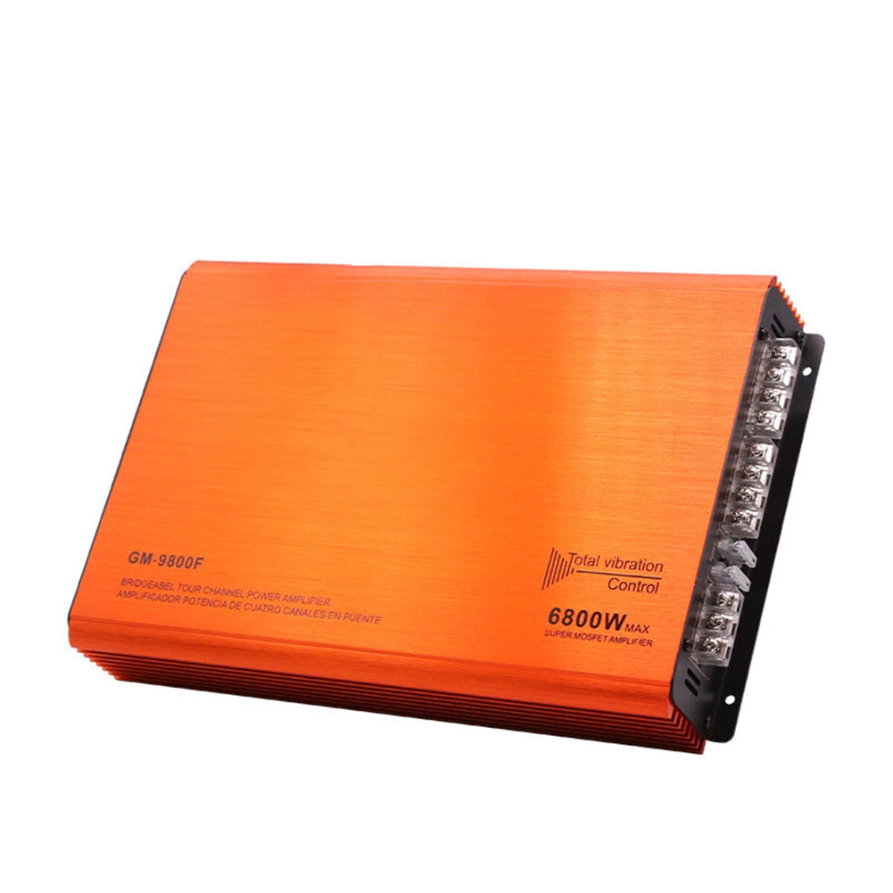 4-Channel Car Amplifier 9800 4x100W Audio Power Amplifier 4 Ohm Stable 90d 10HZ-30khz Stereo Audio Speaker Orange Black - Premium Other Car Electronics from Rapidvehicles - Just $105.15! Shop now at Rapidvehicles