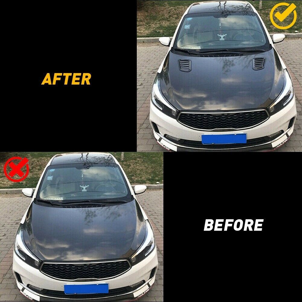 Universal Air Flow Intake Hood Scoop Bonnet Vent Cover Sticker Window Frame Design Hood Vent Sticker Cover Decoration Left And Right Pack Of 2 black - Premium Other Exterior Parts from Rapidvehicles - Just $16.95! Shop now at Rapidvehicles