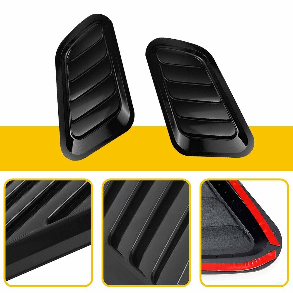 Universal Air Flow Intake Hood Scoop Bonnet Vent Cover Sticker Window Frame Design Hood Vent Sticker Cover Decoration Left And Right Pack Of 2 black - Premium Other Exterior Parts from Rapidvehicles - Just $16.95! Shop now at Rapidvehicles