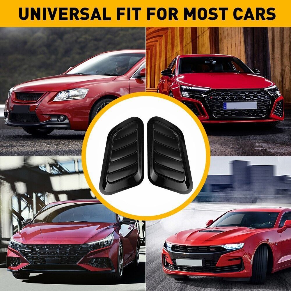 Universal Air Flow Intake Hood Scoop Bonnet Vent Cover Sticker Window Frame Design Hood Vent Sticker Cover Decoration Left And Right Pack Of 2 black - Premium Other Exterior Parts from Rapidvehicles - Just $16.95! Shop now at Rapidvehicles