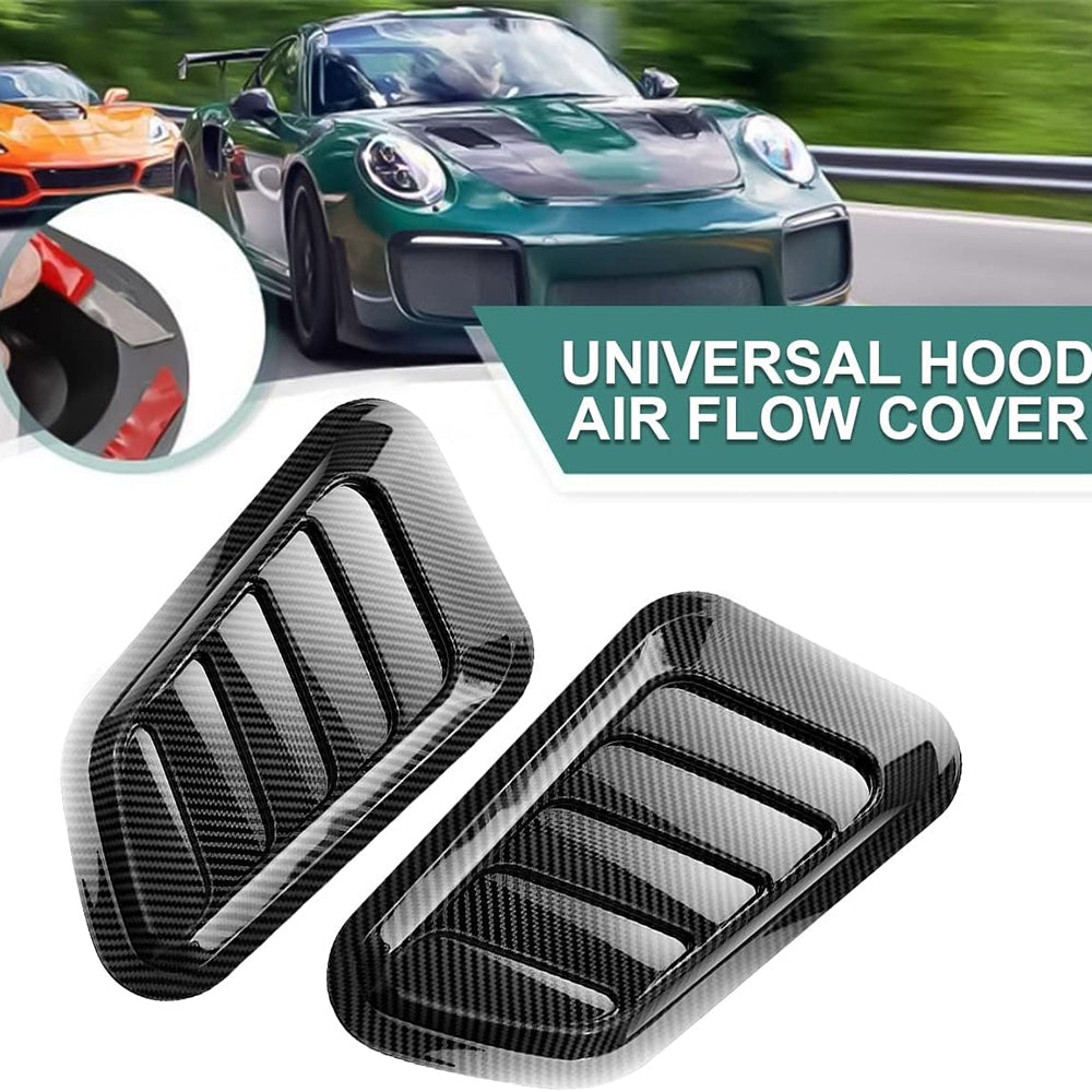 Universal Air Flow Intake Hood Scoop Bonnet Vent Cover Sticker Window Frame Design Hood Vent Sticker Cover Decoration Left And Right Pack Of 2 black - Premium Other Exterior Parts from Rapidvehicles - Just $16.95! Shop now at Rapidvehicles