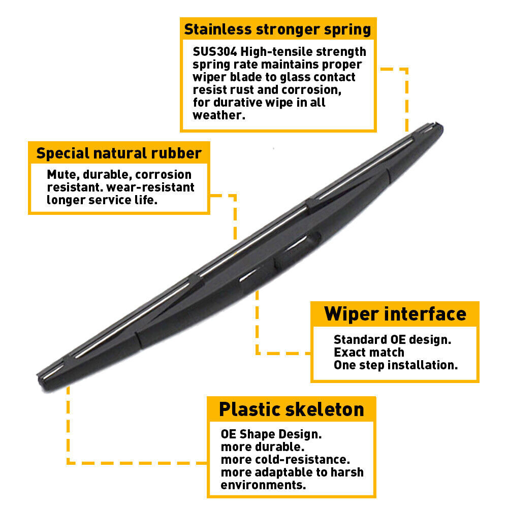 Rear Wiper Arm Blade Assembly Compatible For Chevrolet 2007-2014 1500 / 2007-2013 2500 Replaces 15277756 15798935 25820122 Back Windshield Wiper Accessories black - Premium Other Exterior Parts from Rapidvehicles - Just $26.14! Shop now at Rapidvehicles