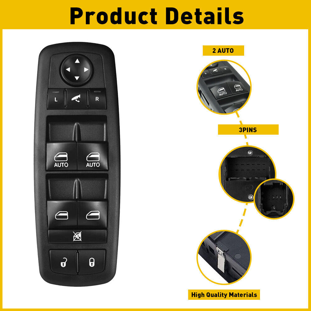 Driver Side Power Window Switch Replacement SM1871 DWS1834 68110872AA 68298872AA Automobile Window Regulator Control Switch Button Accessories black - Premium Car Organizers from Rapidvehicles - Just $37.60! Shop now at Rapidvehicles