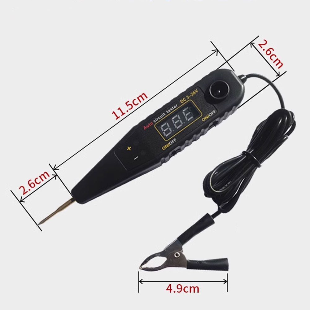 DC36 Automotive Electrical Circuit Tester Circuit Fault Finder Digital Display Detector With Voltmeter Probe Kit Vehicle Power Diagnostic Tool With LED Lights black - Premium OBD & Diagnostic Tools from Rapidvehicles - Just $22.99! Shop now at Rapidvehicles