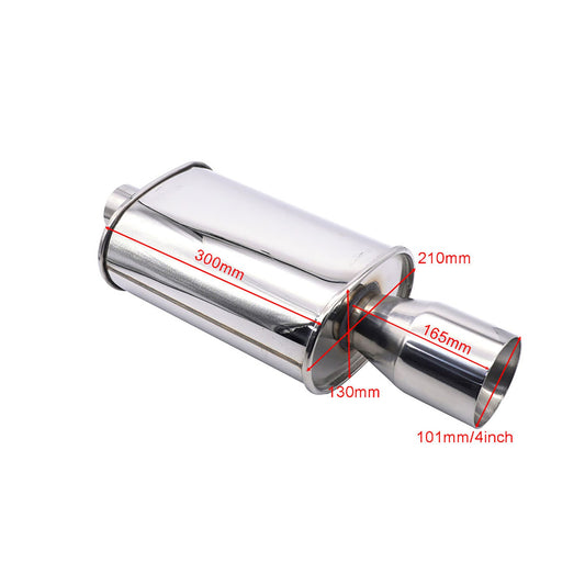 Car Exhaust Muffler Stainless Steel Exhaust Tip Flat Drum Single - Premium Car Organizers from Rapidvehicles - Just $153.99! Shop now at Rapidvehicles