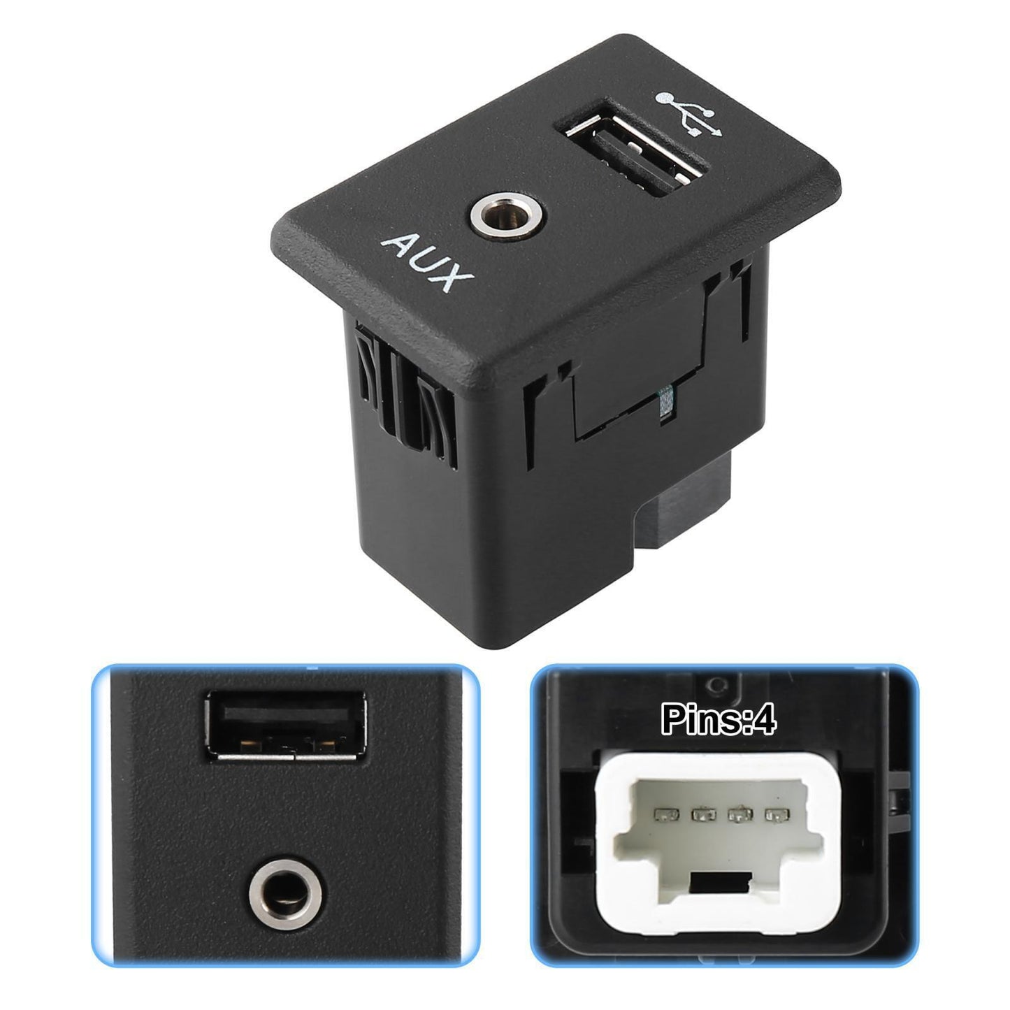 USB Port Socket Auxiliary Jack 4 Pins Audio Video Jack Compatible - Premium Car Organizers from Rapidvehicles - Just $46.99! Shop now at Rapidvehicles