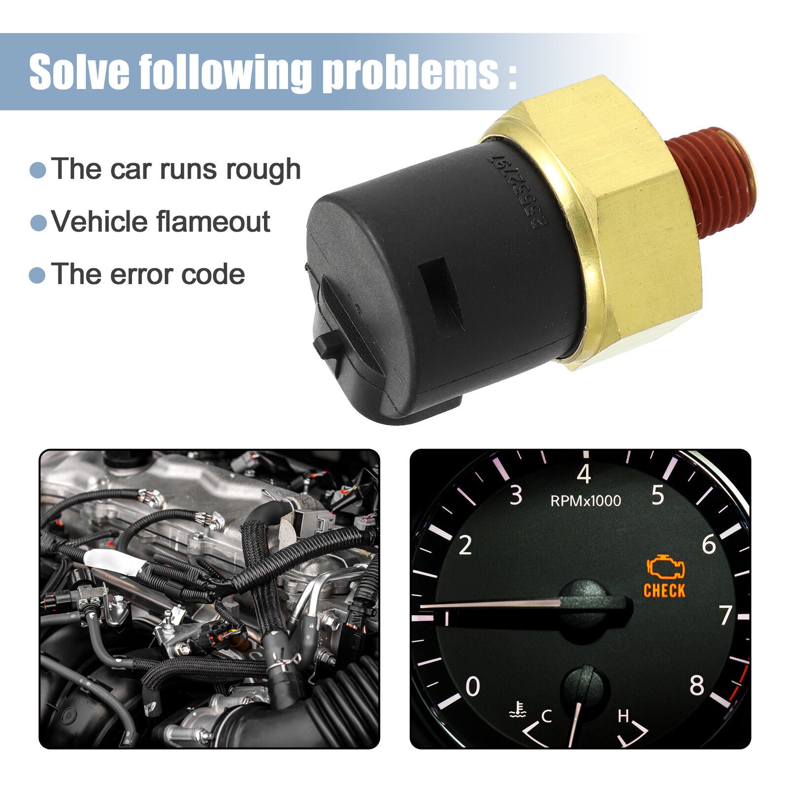 3 Pins Car Oil Pressure Switch Sensor M14x1.5 Thread Engine Oil Pressure Sender Unit Compatible For Detroit Diesel Engine 50 60 Series Replace 23532797 black - Premium Car Organizers from Rapidvehicles - Just $31.49! Shop now at Rapidvehicles