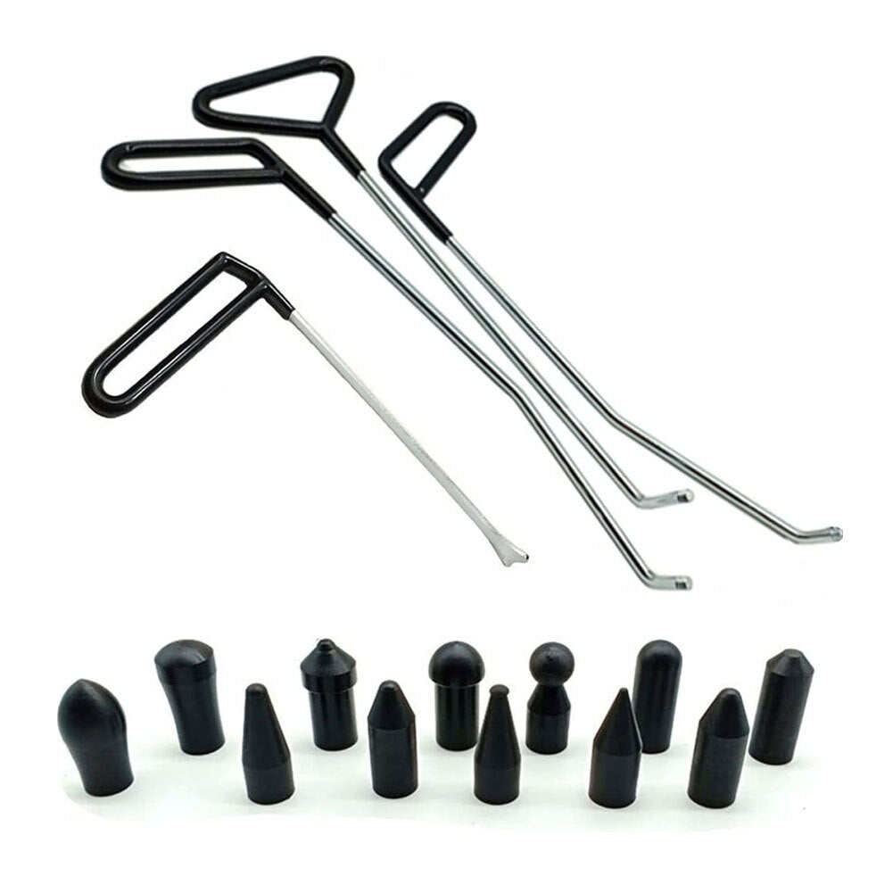 14Pcs Dent Repair Tool Paintless Rods Body Dent Removal Tool with Hammer for Car Door Refrigerator Black - Premium Scratch Repair from Rapidvehicles - Just $52.99! Shop now at Rapidvehicles