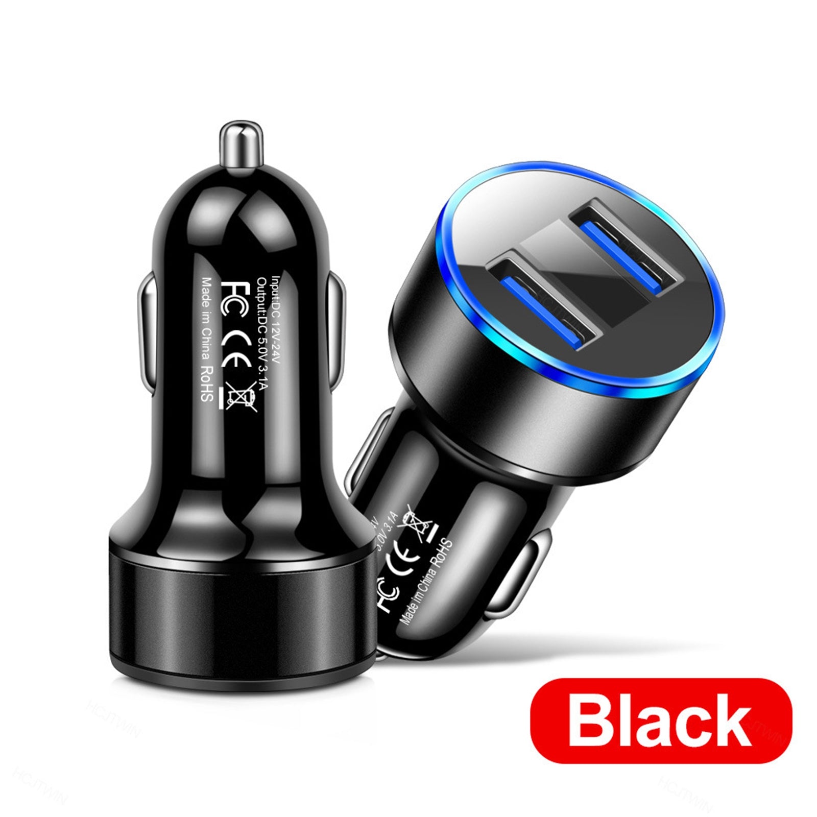 Car Charger Dual Port USB Fast Charging Adapter For Mobile Phones Tablets LED Display Circuit Protection 12V/24V Universal For Most Vehicles silver - Premium Car Chargers from Rapidvehicles - Just $10.41! Shop now at Rapidvehicles