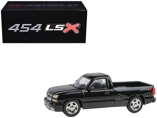 2006 Chevrolet Silverado 454 LSX Pickup Truck Onyx Black 1/64 Diecast Model Car by Paragon Models