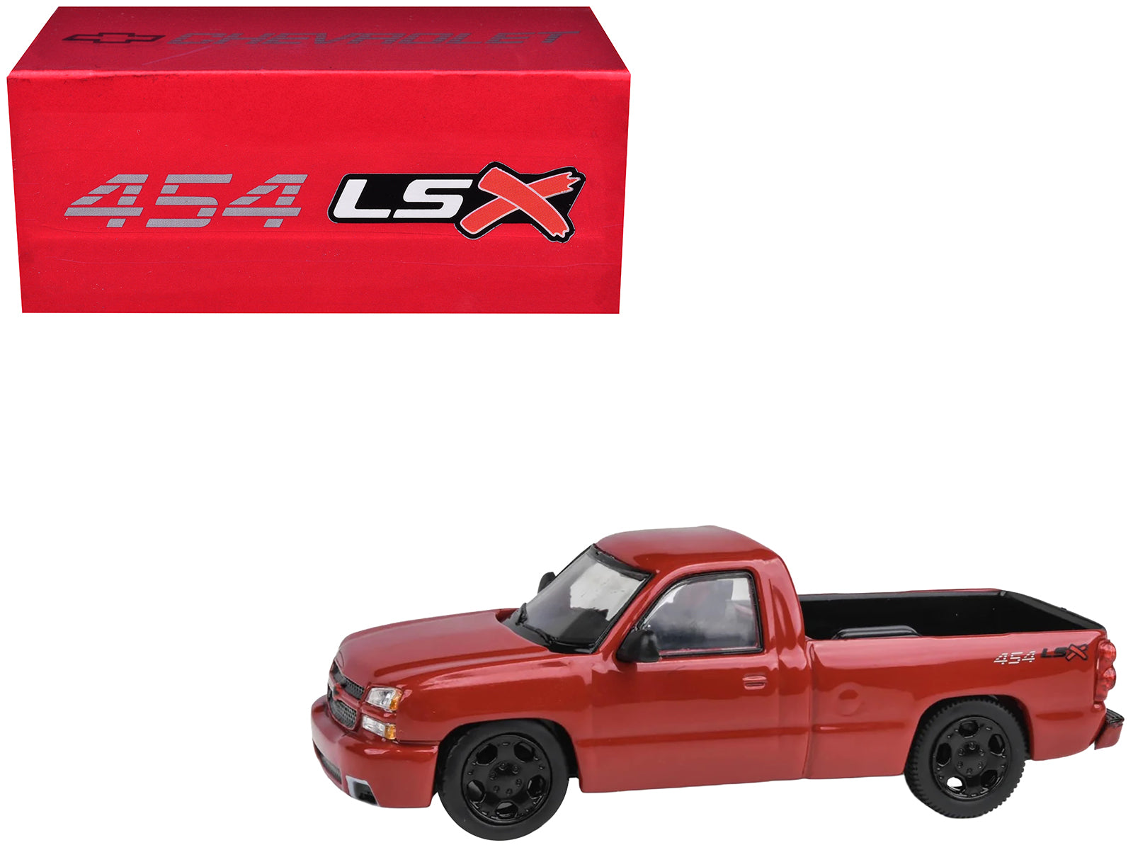 2006 Chevrolet Silverado 454 LSX Pickup Truck Victory Red 1/64 Diecast Model Car by Paragon Models free shipping USA