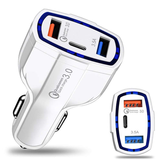 Quick Charge 3.0 with USB Type C Car Charger Built-in Power - Premium Car Chargers from Rapidvehicles - Just $15.99! Shop now at Rapidvehicles