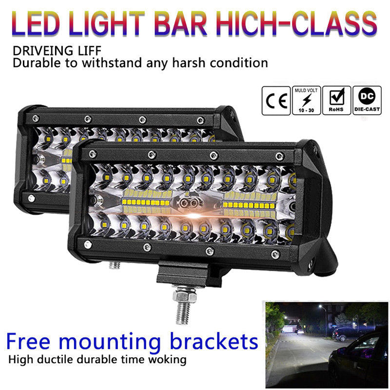 7 inch 400W LED Work Light Bar Flood Spot Beam Offroad 4WD SUV - Premium Car LED Lights from Rapidvehicles - Just $29.99! Shop now at Rapidvehicles