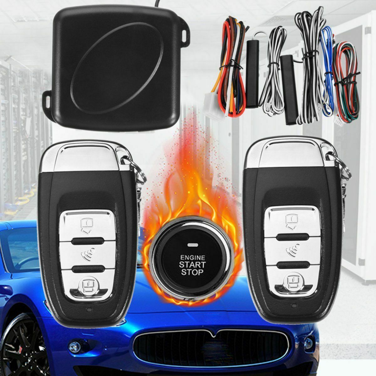 9 in 1 Start Push Button Remote Starter Keyless Entry Car SUV Alarm System Engine As shown - Premium Security Alarm System from Rapidvehicles - Just $72.63! Shop now at Rapidvehicles