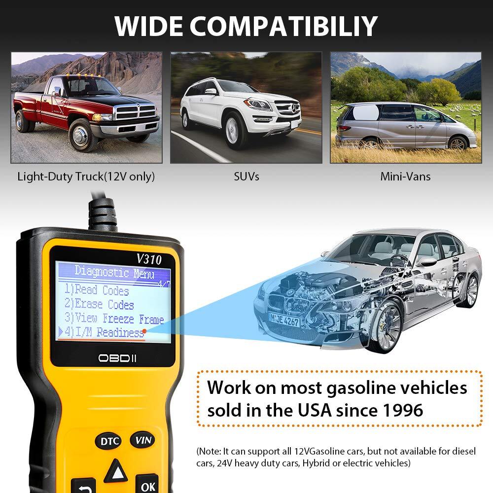 OBD2 Scanner Reader Universal Car Engine Fault Code Reader CAN Diagnostic Scan Tool for All OBD II Protocol Cars Since 1996  V310 - Premium OBD & Diagnostic Tools from Rapidvehicles - Just $40.99! Shop now at Rapidvehicles