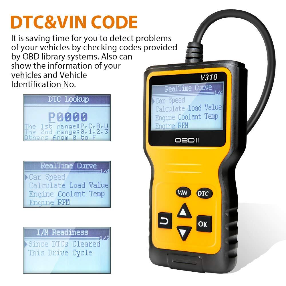 OBD2 Scanner Reader Universal Car Engine Fault Code Reader CAN Diagnostic Scan Tool for All OBD II Protocol Cars Since 1996  V310 - Premium OBD & Diagnostic Tools from Rapidvehicles - Just $40.99! Shop now at Rapidvehicles