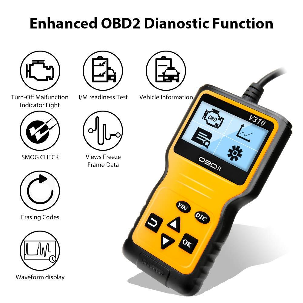 OBD2 Scanner Reader Universal Car Engine Fault Code Reader CAN Diagnostic Scan Tool for All OBD II Protocol Cars Since 1996  V310 - Premium OBD & Diagnostic Tools from Rapidvehicles - Just $40.99! Shop now at Rapidvehicles