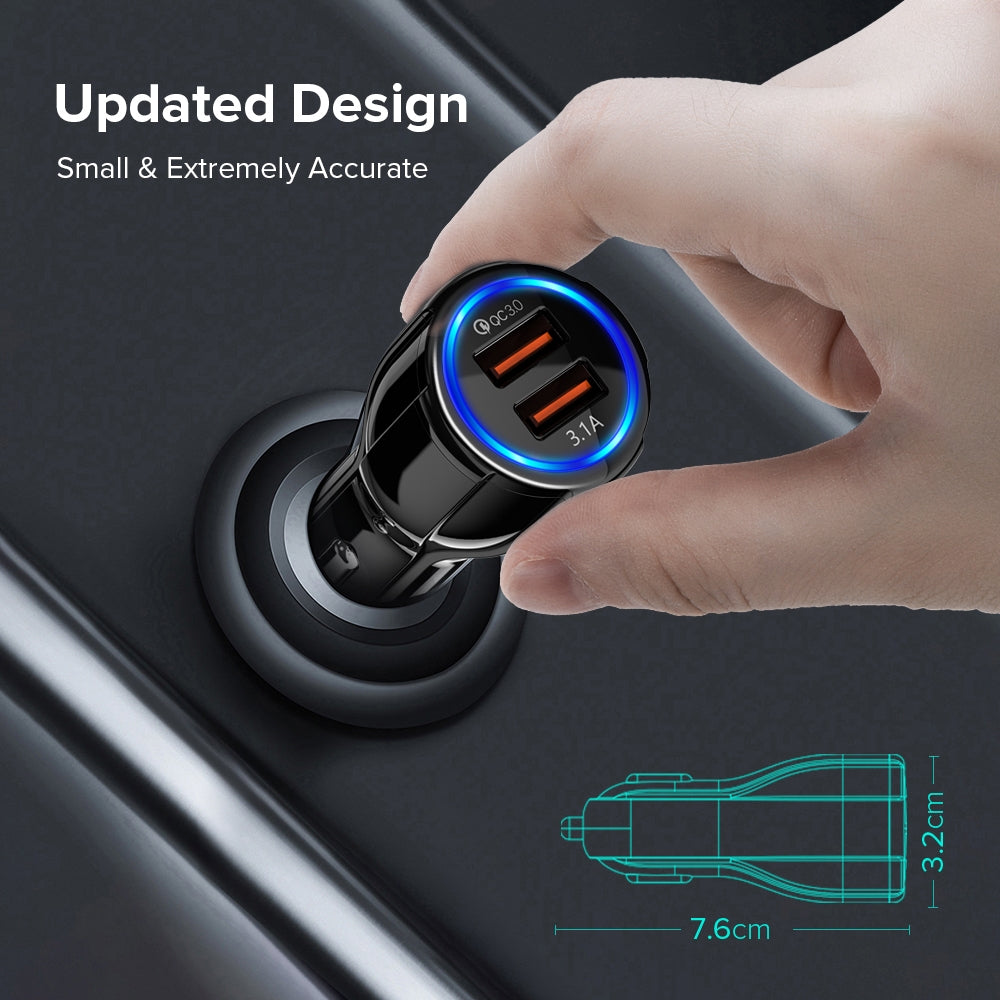 18W 3.1A Car Charger Fast Charger 3.0 Universal Dual USB Adapter for Samsung Xiaomi 8 Mobile Phone black_Car charger +type-c data cable - Premium Car Chargers from Rapidvehicles - Just $16.99! Shop now at Rapidvehicles