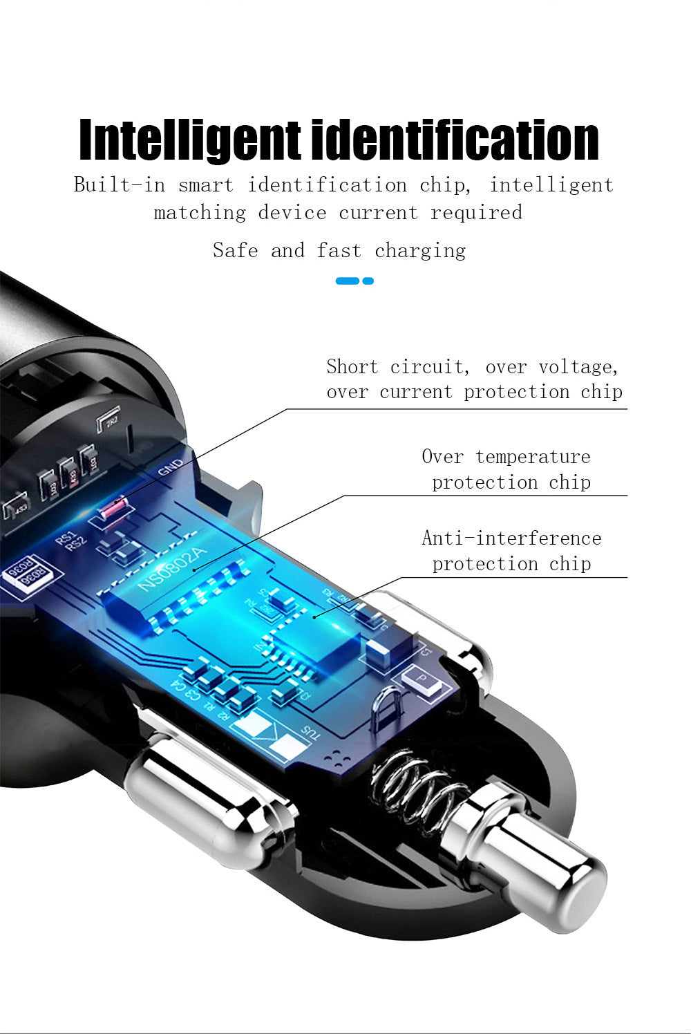 3.1A Dual USB Type-C Car Charger Fast Charging with LED Display Universal Mobile Phone Tablet  Silver - Premium Car Chargers from Rapidvehicles - Just $17.99! Shop now at Rapidvehicles