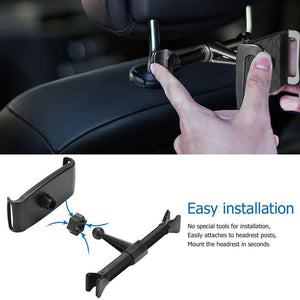 Adjustable Phone Tablet Stand Car Rear Seat Holder Vehicle Headrest Bracket Universal Mount Compatible for Apple iPhone iPad black - Premium Car Mounts & Holders from Rapidvehicles - Just $24.99! Shop now at Rapidvehicles