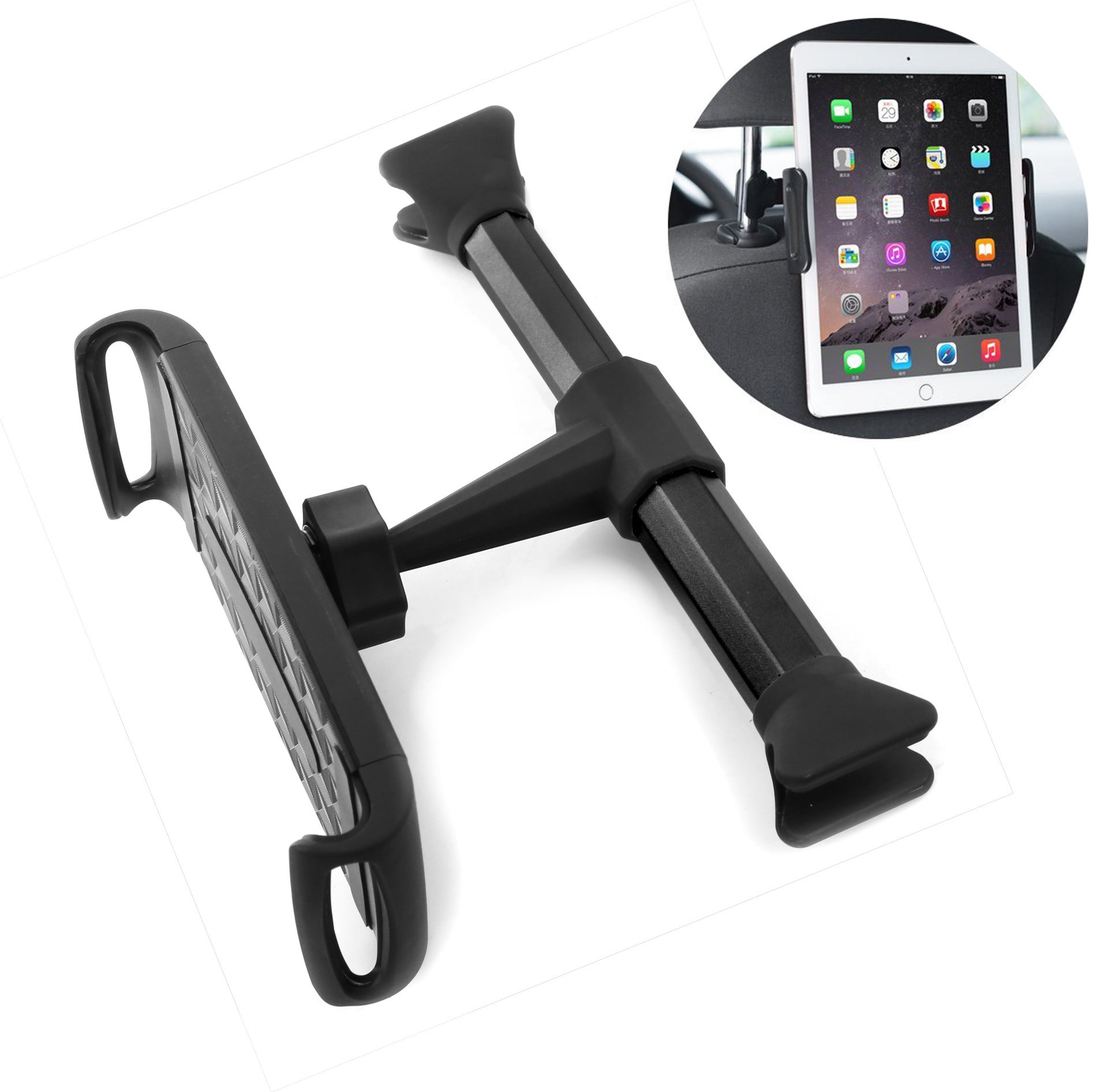 Adjustable Phone Tablet Stand Car Rear Seat Holder Vehicle Headrest Bracket Universal Mount Compatible for Apple iPhone iPad black - Premium Car Mounts & Holders from Rapidvehicles - Just $24.99! Shop now at Rapidvehicles