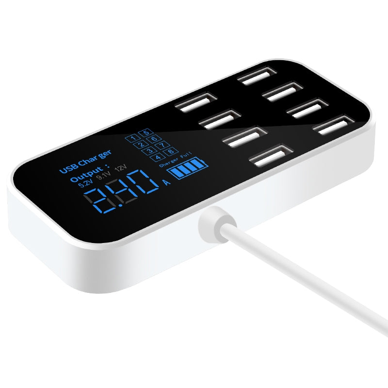 8 Ports USB Car Charger LED Digital Display Fast Charging Car Phone Charger white - Premium Car Chargers from Rapidvehicles - Just $33.99! Shop now at Rapidvehicles