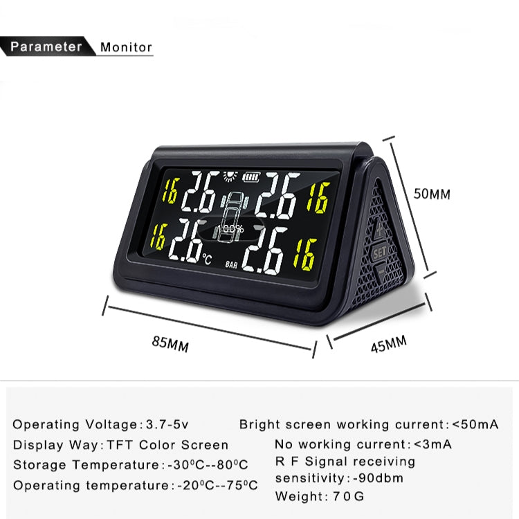 Wireless  Tire  Pressure  Monitoring Instrument Tire Pressure Monitoring System Solar Energy Detector - Premium OBD & Diagnostic Tools from Rapidvehicles - Just $51.99! Shop now at Rapidvehicles