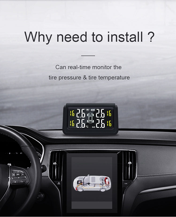 Wireless  Tire  Pressure  Monitoring Instrument Tire Pressure Monitoring System Solar Energy Detector - Premium OBD & Diagnostic Tools from Rapidvehicles - Just $51.99! Shop now at Rapidvehicles