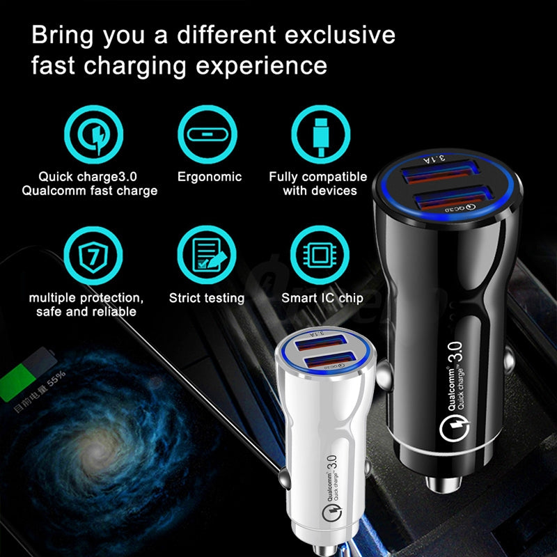 Portable Qc3.0 Fast Charge Dual Port Car Charger Overheating - Premium Car Chargers from Rapidvehicles - Just $11.99! Shop now at Rapidvehicles