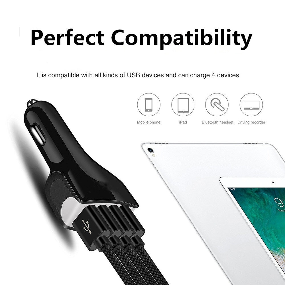 Smart  Qc3.0  Fast  Charger 4 USB Car Charger 3.5a Fast Charger For Android Iphone White - Premium Car Chargers from Rapidvehicles - Just $13.99! Shop now at Rapidvehicles