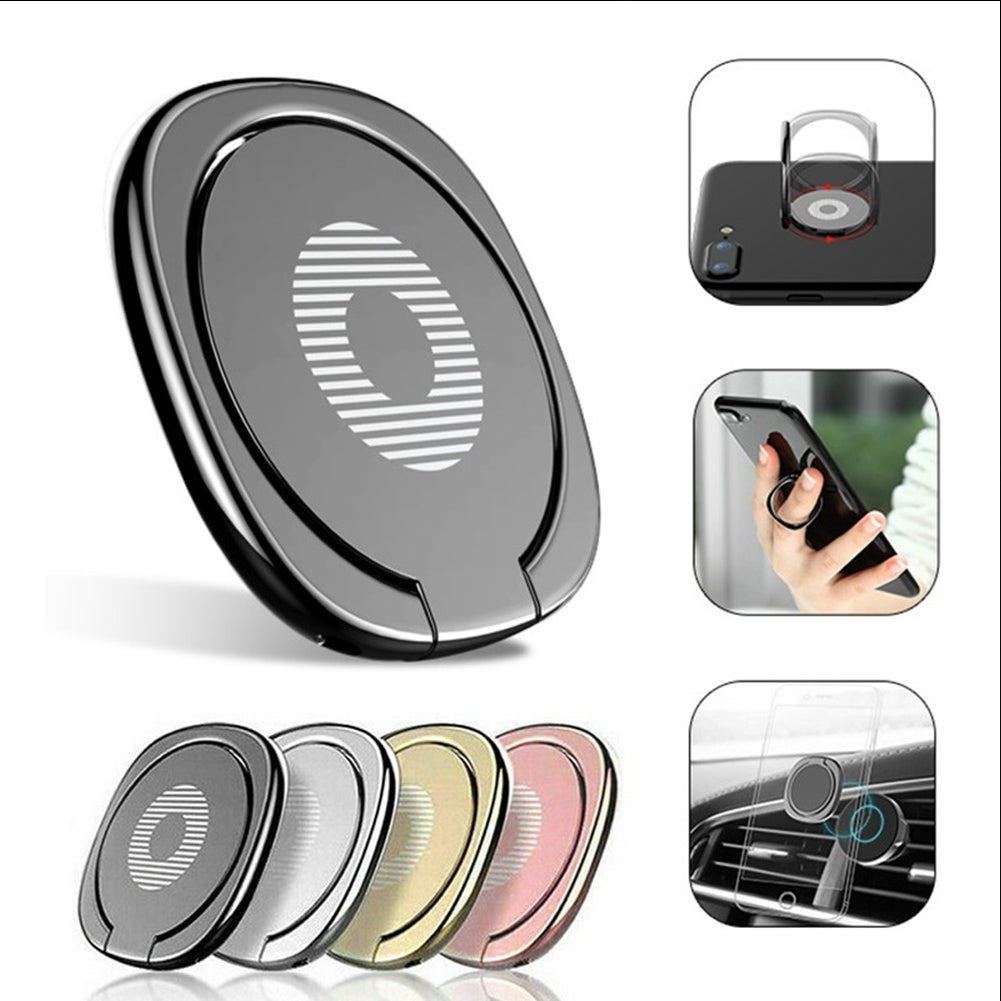 Luxury Spin Finger  Ring  Mobile  Phone  Holder, 360 Degree Rotatable Magnet Metal Smartphone Socket, For Magnetic Car Mount Stand black - Premium Car Mounts & Holders from Rapidvehicles - Just $14.99! Shop now at Rapidvehicles