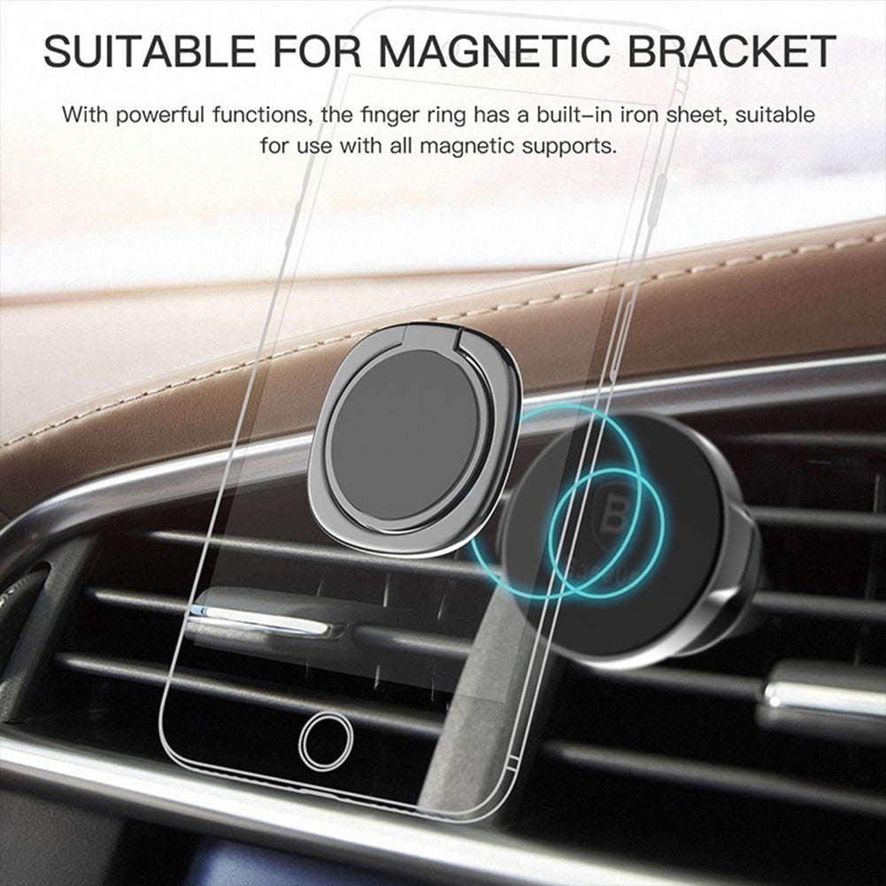 Luxury Spin Finger  Ring  Mobile  Phone  Holder, 360 Degree Rotatable Magnet Metal Smartphone Socket, For Magnetic Car Mount Stand black - Premium Car Mounts & Holders from Rapidvehicles - Just $14.99! Shop now at Rapidvehicles