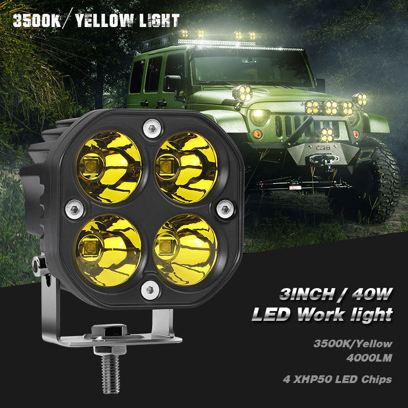 Car Motorcycle 3 Inch 40w Led Waterproof Working Light Spotlight Off-road Atv Driving Light Headlight Spot Light For Trucks Cars Yellow light - Premium Car LED Lights from Rapidvehicles - Just $27.07! Shop now at Rapidvehicles