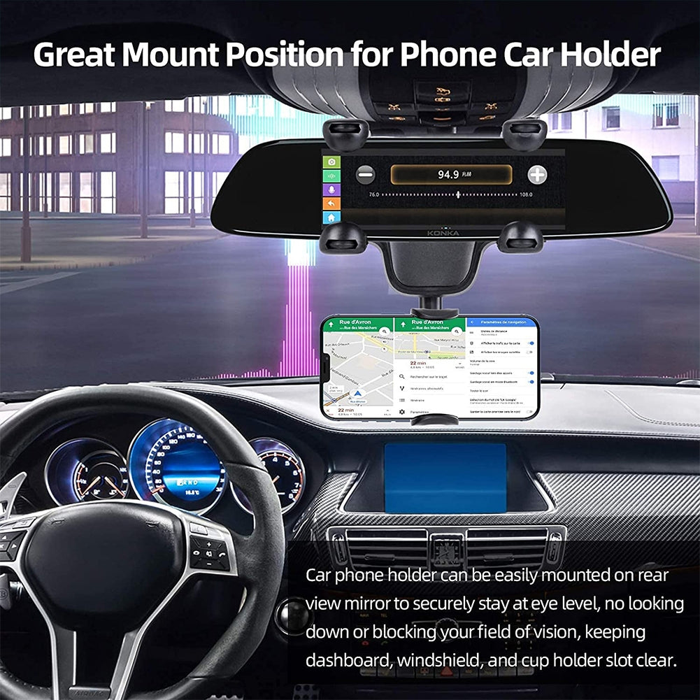 Foldable Car Rearview Mirror Mobile Phone  Holder Universal Multifunctional Adjustable Rotatable Gps Navigation Phone Bracket 203 black - Premium Car Organizers from Rapidvehicles - Just $14.90! Shop now at Rapidvehicles