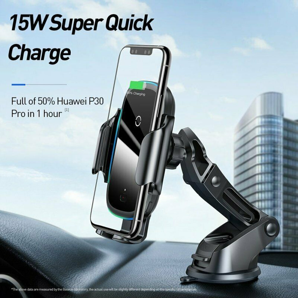 Infrared Induction Automatic Locking Car Phone  Holder Bracket Wireless Charger Mobile Smartphone Support Cell Phone Stand black - Premium Car Mounts & Holders from Rapidvehicles - Just $49.99! Shop now at Rapidvehicles