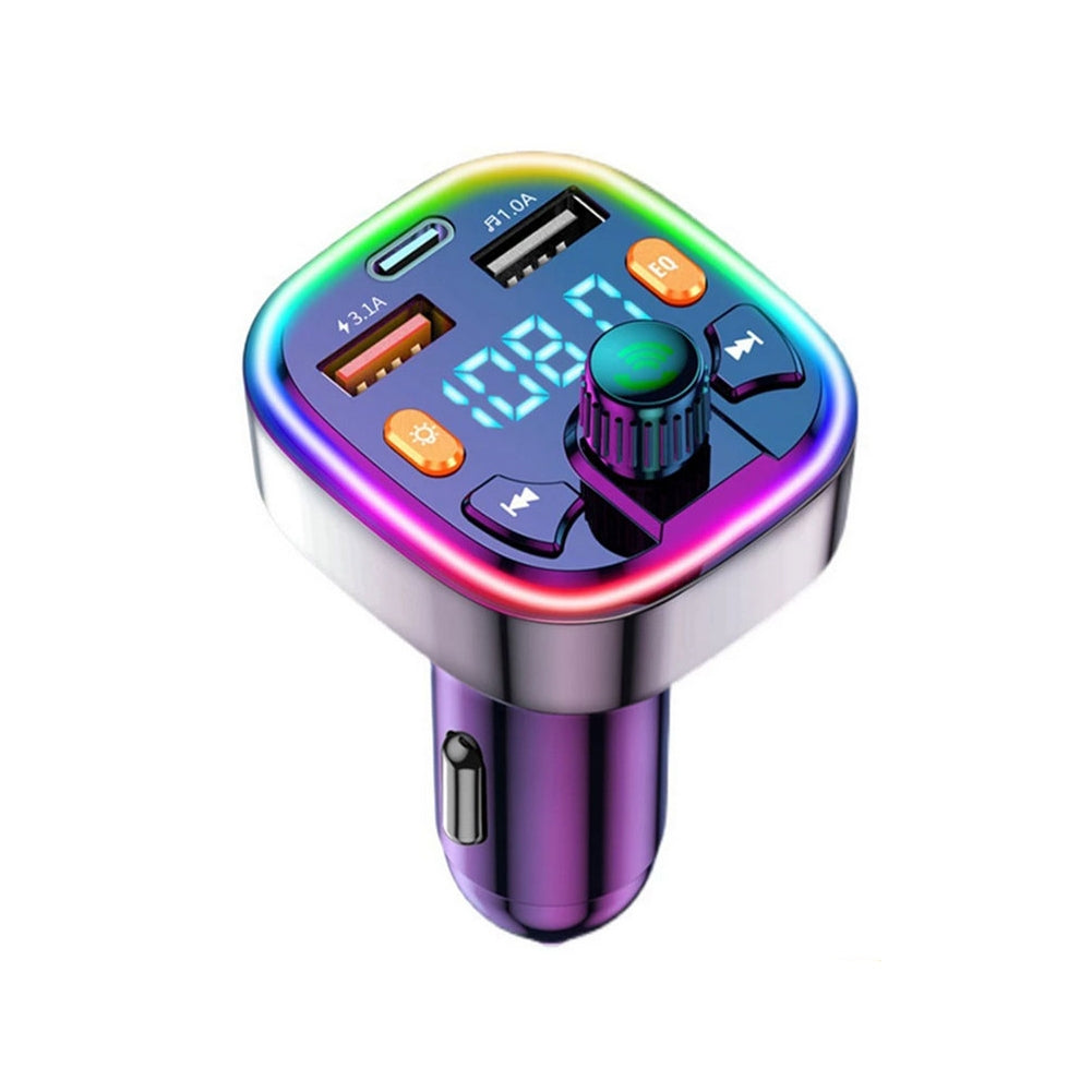 Car  Fm  Transmitter External Microphone Dual Usb Pd Type C Fast Charging Car Charger Bluetooth-compatible 5.0 Hands Free Fm Modulator Q5 black - Premium Car Chargers from Rapidvehicles - Just $17.99! Shop now at Rapidvehicles