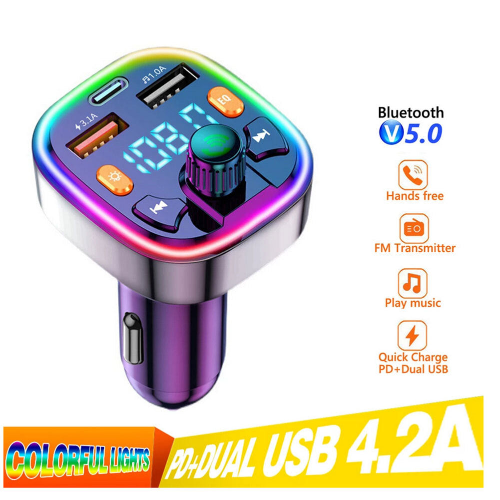 Car  Fm  Transmitter External Microphone Dual Usb Pd Type C Fast - Premium Car Chargers from Rapidvehicles - Just $21.99! Shop now at Rapidvehicles