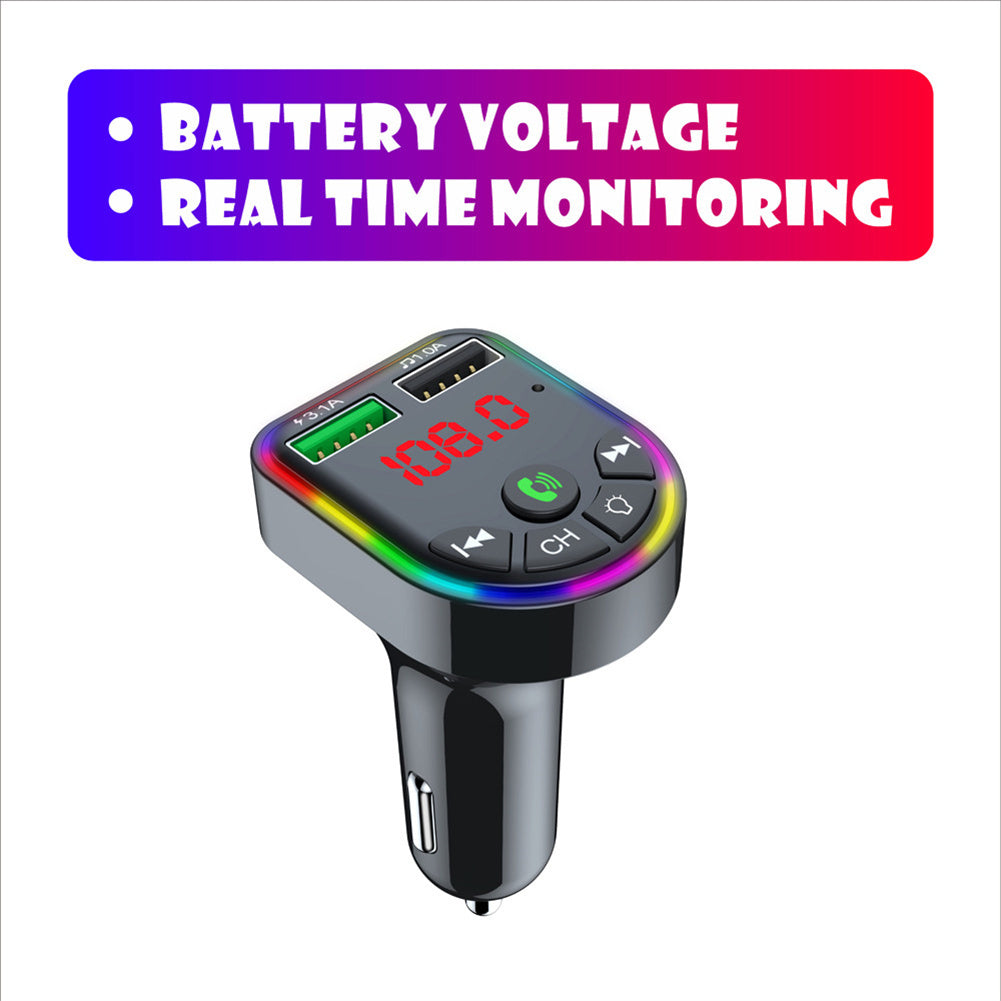 Ambient Light Bluetooth-compatible 5.0 Fm Transmitter Car  Mp3 - Premium Car Chargers from Rapidvehicles - Just $17.99! Shop now at Rapidvehicles