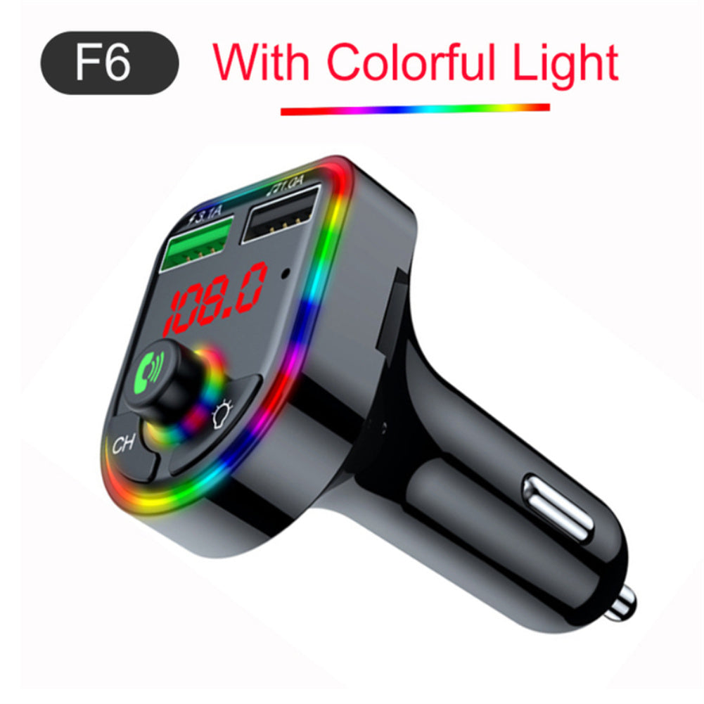 Luminous Bluetooth-compatible 5.0 Car  Fm  Transmitter Hands-free Multi-function Mp3 Player Wireless Receiver Usb Fast Charger black F6 - Premium Car Chargers from Rapidvehicles - Just $15.99! Shop now at Rapidvehicles