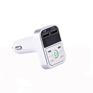 Bluetooth-compatible 5.0 Fm Car  Transmitter Wireless Audio Receiver Hands-free Calling 2.1a Mp3 Player Dual Usb Fast Charger silver - Premium Car Chargers from Rapidvehicles - Just $14.99! Shop now at Rapidvehicles