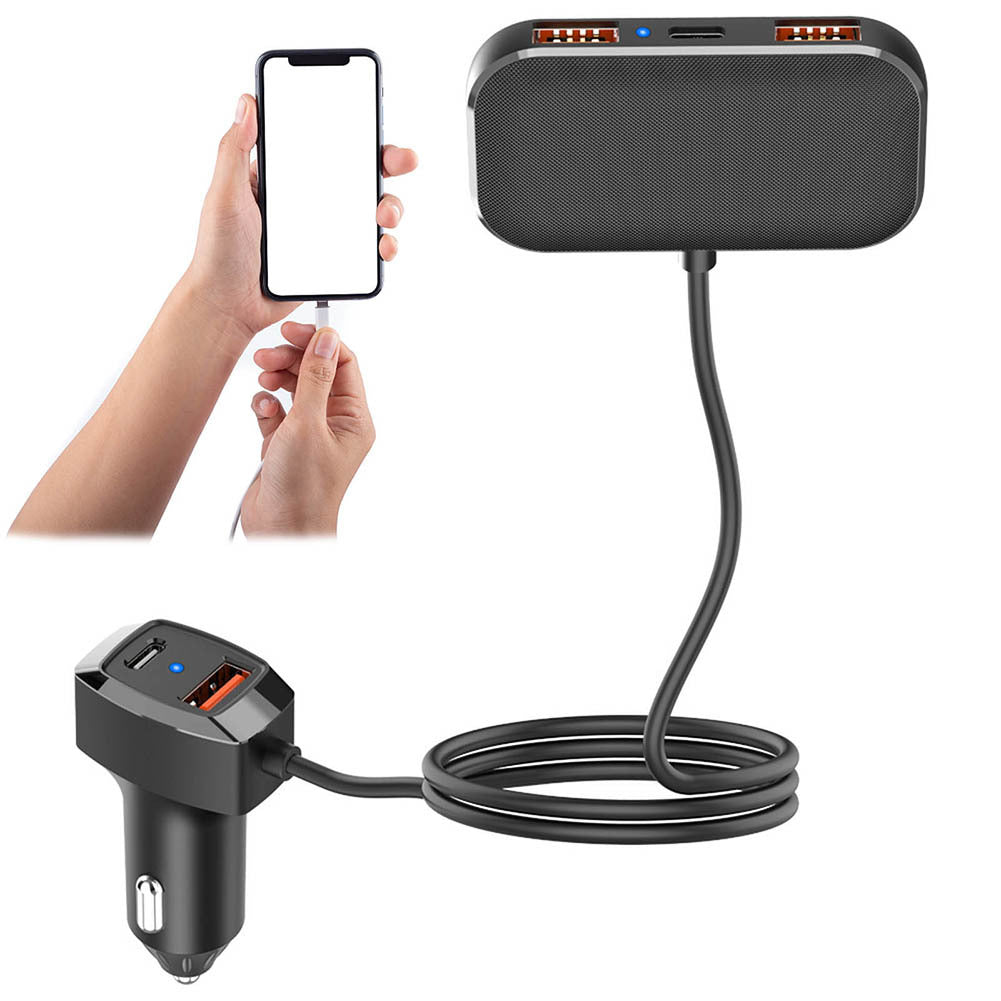 60w Car Fast Charger 5-Port Multi-function Extension Cable Intelligent Expansion Charging Device Black SC02M - Premium Car Chargers from Rapidvehicles - Just $36.99! Shop now at Rapidvehicles