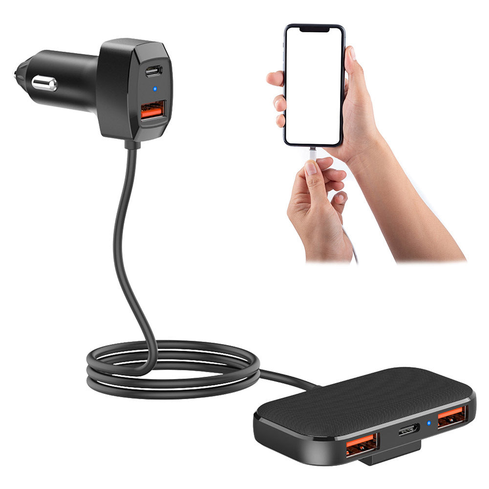 60w Car Fast Charger 5-Port Multi-function Extension Cable - Premium Car Chargers from Rapidvehicles - Just $49.99! Shop now at Rapidvehicles